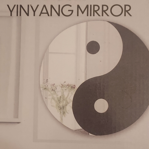Large Yin Yang Wall Hanging Mirror Black White Boho Bohemian Decor Home Accent - Picture 1 of 8
